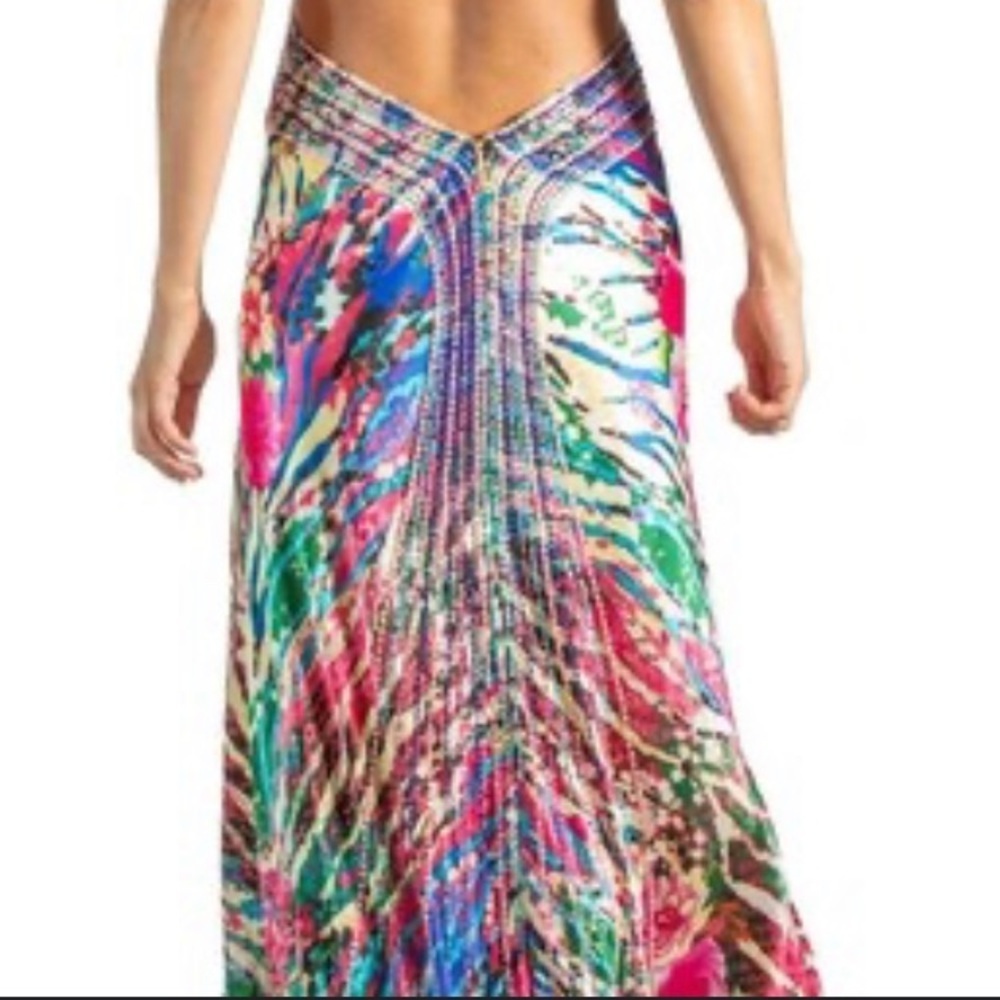 Cache Y2k Backless Abstract Beaded Formal Dress S… - image 3